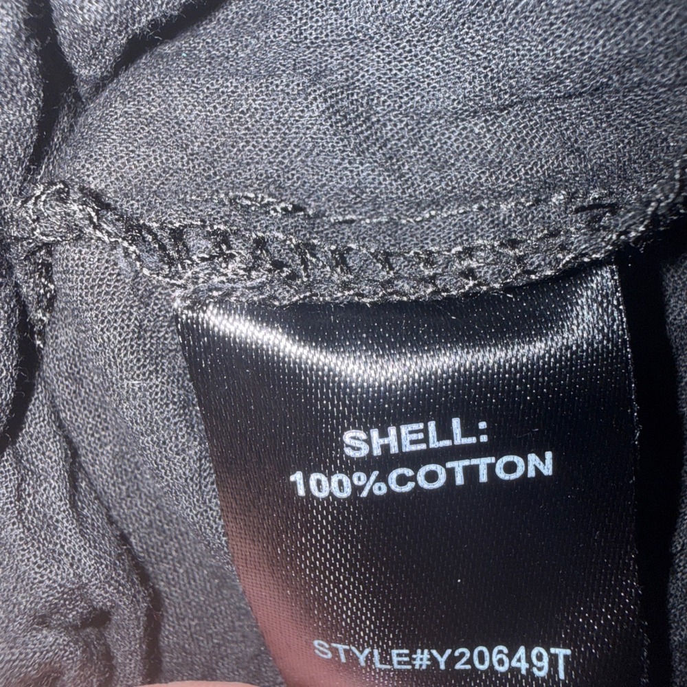 Pomander Place Black Cotton Gauze Tiered Mini Dress V-Neck Studded Y20649T M - Picture 6 of 7